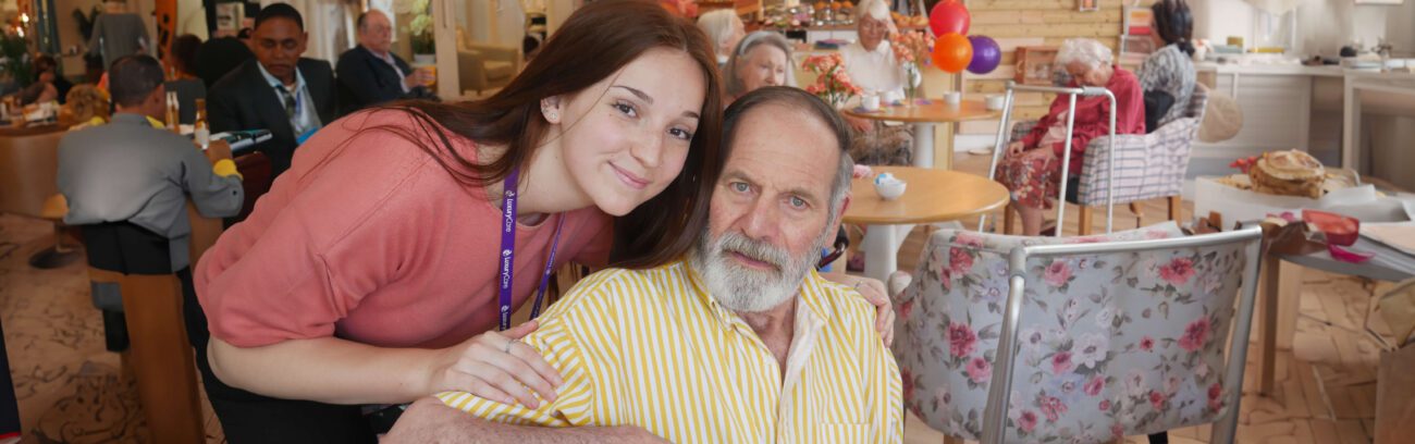 Carer with male dementia sufferer